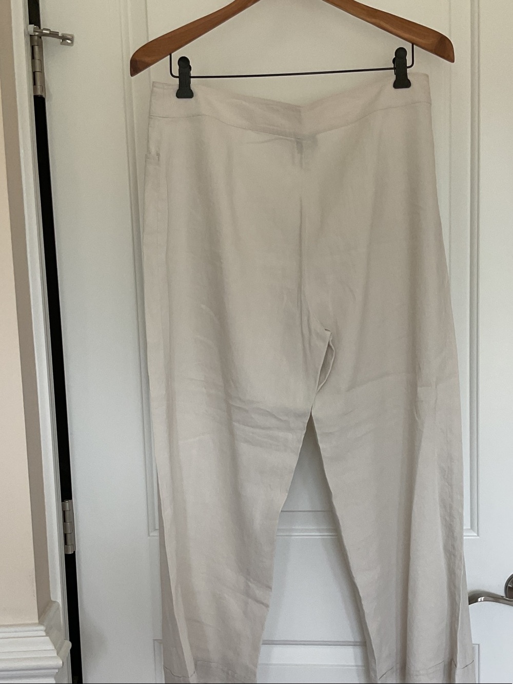 Eileen Fisher Cream Straight Leg Trousers - Picture 4 of 4